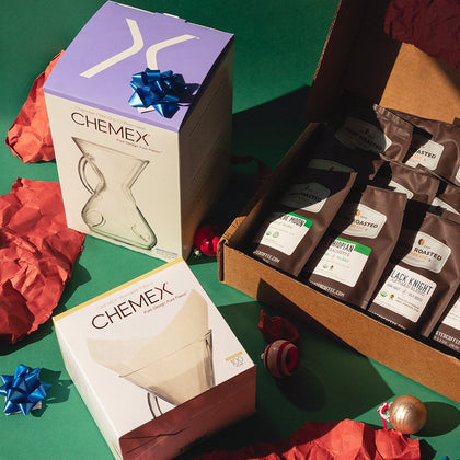 Chemex® ChemAer™ + Fresh Roasted Best Seller Sampler Box - Coffee Gift Set